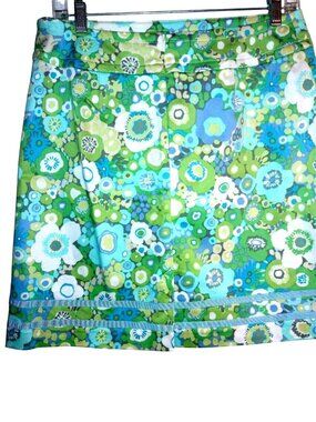 Sigrid Olsen Short Skirt 6 Petites Floral Summer Resortwear Tenniscore Preppy